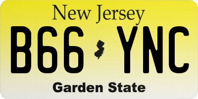 NJ license plate B66YNC