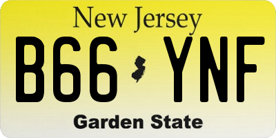 NJ license plate B66YNF