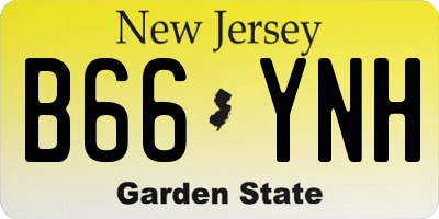 NJ license plate B66YNH