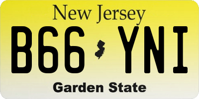 NJ license plate B66YNI