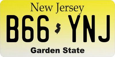 NJ license plate B66YNJ