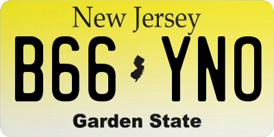 NJ license plate B66YNO