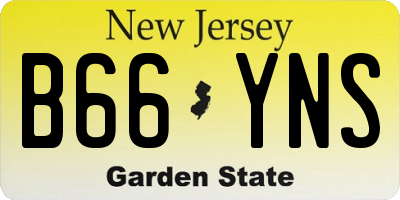 NJ license plate B66YNS