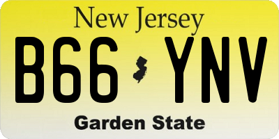 NJ license plate B66YNV