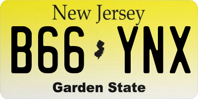 NJ license plate B66YNX