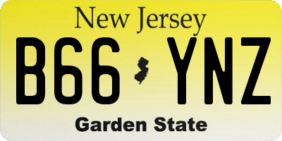 NJ license plate B66YNZ