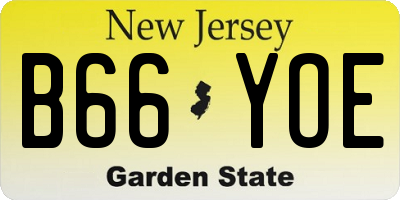 NJ license plate B66YOE
