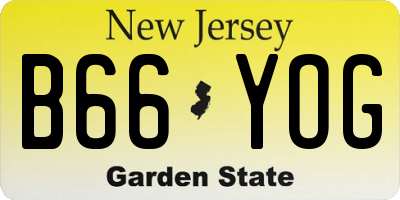 NJ license plate B66YOG