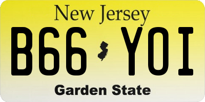 NJ license plate B66YOI