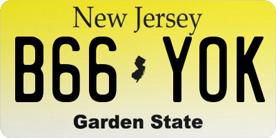 NJ license plate B66YOK