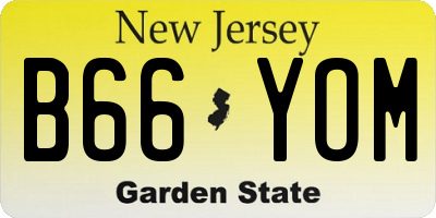 NJ license plate B66YOM