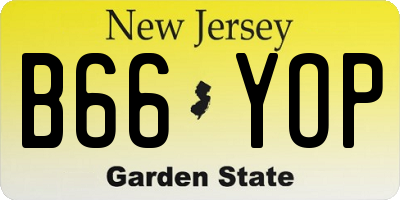 NJ license plate B66YOP