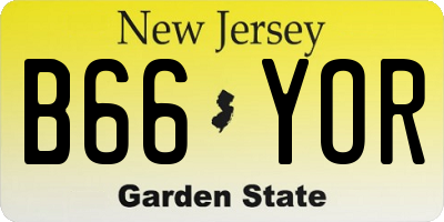 NJ license plate B66YOR