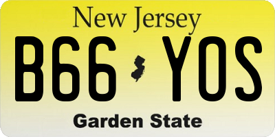 NJ license plate B66YOS