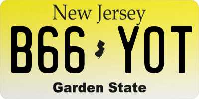 NJ license plate B66YOT