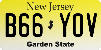 NJ license plate B66YOV
