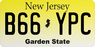 NJ license plate B66YPC