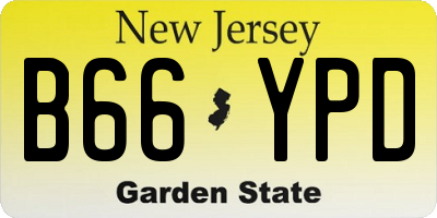 NJ license plate B66YPD