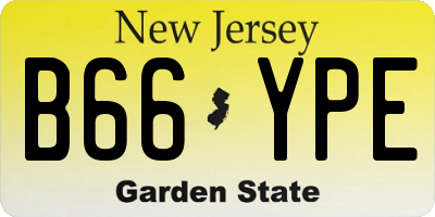 NJ license plate B66YPE