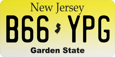 NJ license plate B66YPG