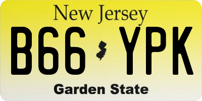 NJ license plate B66YPK