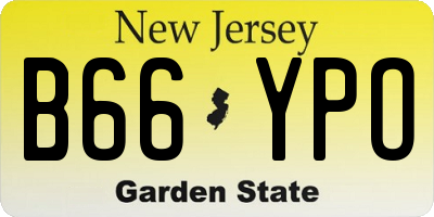 NJ license plate B66YPO