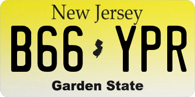 NJ license plate B66YPR