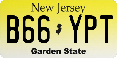 NJ license plate B66YPT