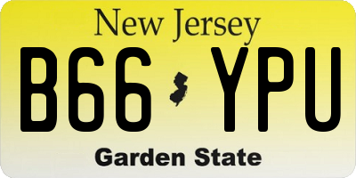 NJ license plate B66YPU