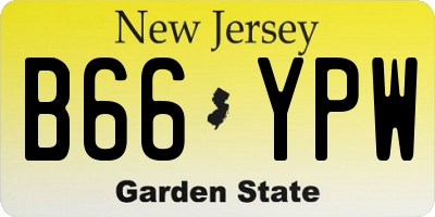NJ license plate B66YPW