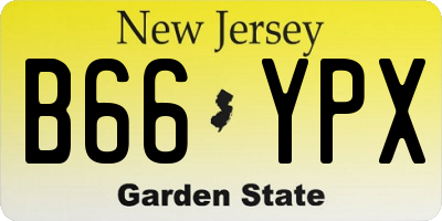 NJ license plate B66YPX