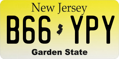 NJ license plate B66YPY