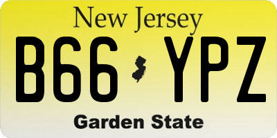 NJ license plate B66YPZ