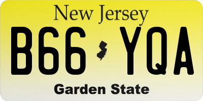 NJ license plate B66YQA