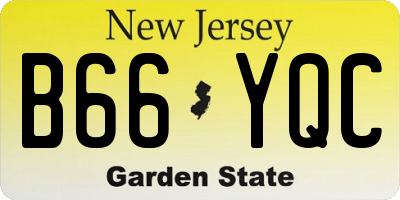 NJ license plate B66YQC