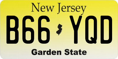 NJ license plate B66YQD