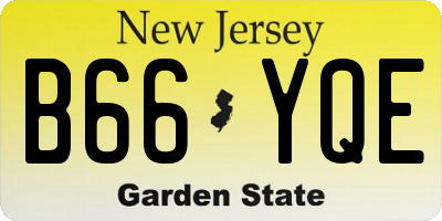 NJ license plate B66YQE