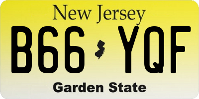 NJ license plate B66YQF