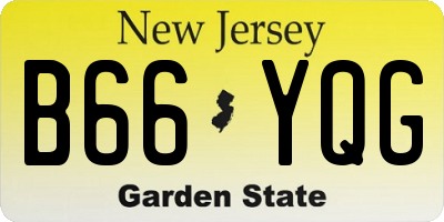 NJ license plate B66YQG