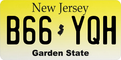 NJ license plate B66YQH