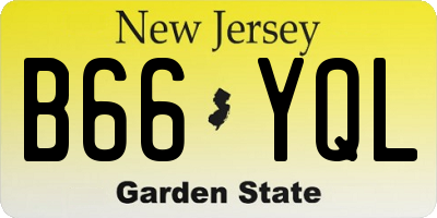 NJ license plate B66YQL