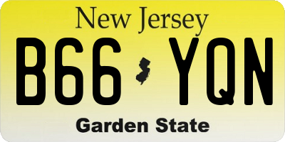 NJ license plate B66YQN