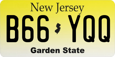 NJ license plate B66YQQ