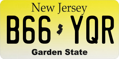 NJ license plate B66YQR