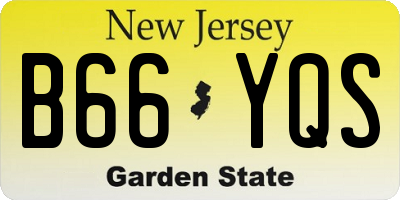 NJ license plate B66YQS