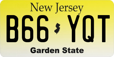NJ license plate B66YQT