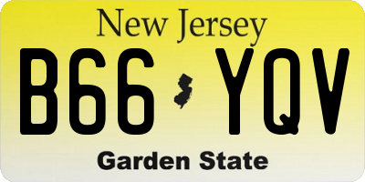 NJ license plate B66YQV