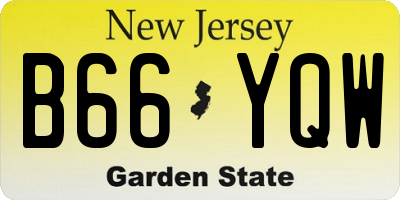 NJ license plate B66YQW