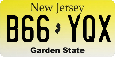 NJ license plate B66YQX