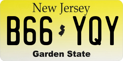 NJ license plate B66YQY